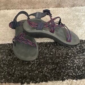 Size 7 Chaco sandals navy blue and red stitching